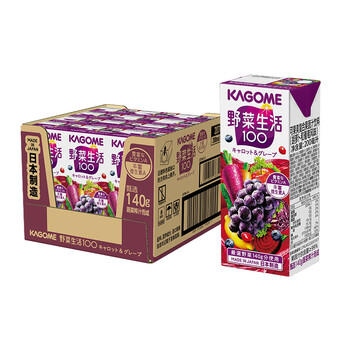 可果美（KAGOME）日本进口野菜生活果蔬汁复合蔬菜饮料葡萄儿童果汁200ml*12盒整箱 /水饮冲调 /饮料 /果蔬汁/饮料 商品图3