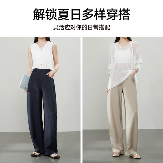 【亚麻-凉感香蕉裤】逸阳夏薄高腰显瘦休闲气质宽松裤子6082 商品图5