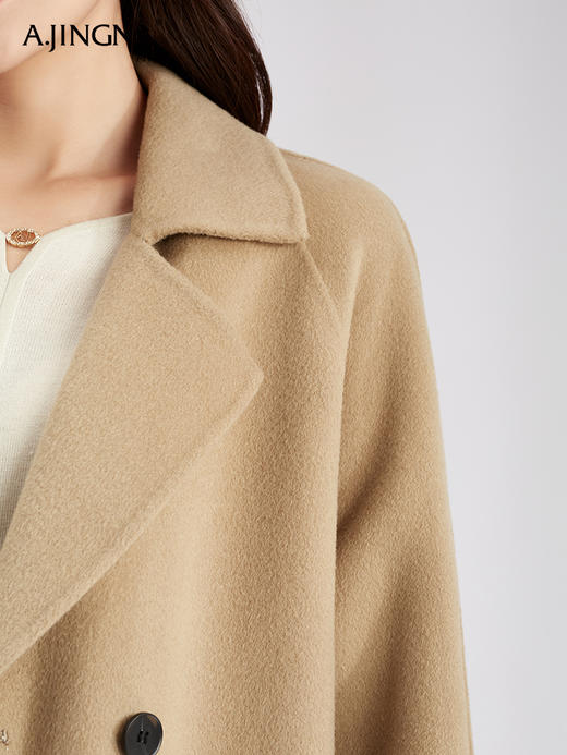【商城同款】阿菁娜经典干练经典西装领羊毛双面呢大衣F30D211071 商品图6