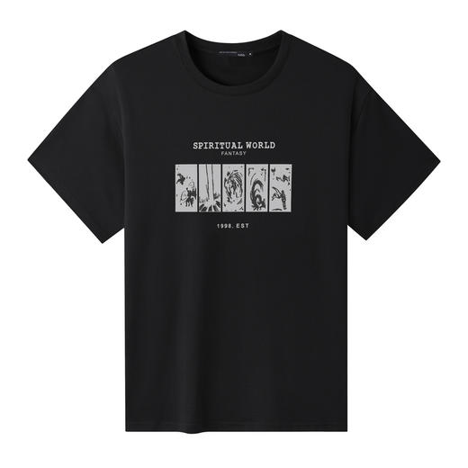 GXG男装【100%棉】夏季潮流简约休闲短袖t恤男款圆领打底上衣K&C 商品图2