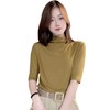 Awm-24012025早秋新款时尚半高领纯色T恤女士修身内搭上衣时尚打底衫 商品缩略图4