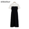 oldcolour商场同款夏款黑白撞色时尚优雅短袖连衣裙女GP21101740 商品缩略图1