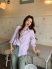 【初秋多巴胺穿搭｜把彩虹穿在身上！】纯色衬衫气质POLO领，亲肤的面料手感柔软，立体剪裁干净减龄 商品缩略图1