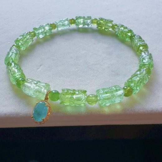 6-10mm单圈莲花绿碧玺手串 商品图3