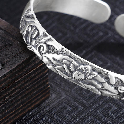 【花开福乐】子佩集S999手工银手镯原创设计【55091224】2506 商品图2