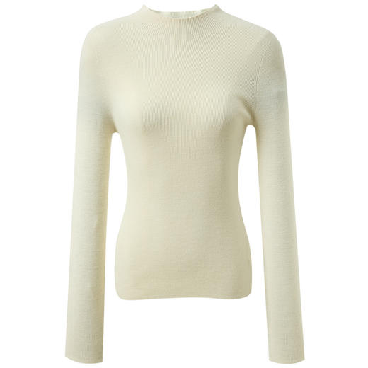 【宋轶同款】[可机洗]100绵羊毛]三彩2025冬季新款针织衫修身打底衫简约M 商品图4