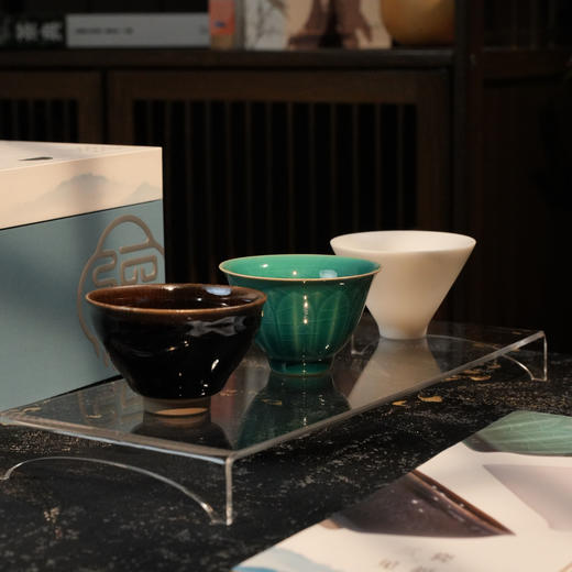 【三瓷见福】非遗中式礼 珠光青瓷 白瓷 建盏 商务伴手礼 企业定制 商品图2