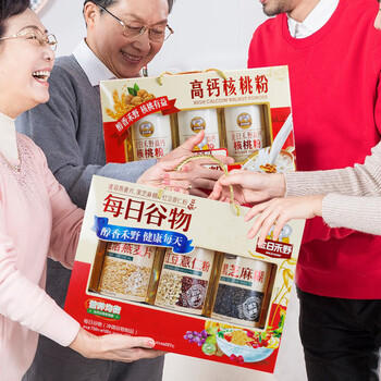 金日禾野高钙核桃粉礼盒880g中老年人营养品送礼长辈麦片早餐中秋节礼品 /水饮冲调 /冲饮谷物 /冲饮谷物礼包/礼盒 商品图2