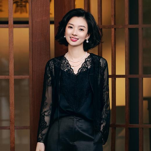 西子/花季少女桑蚕丝V领蕾丝拼接无袖吊带内搭背心/DDBH1208 商品图7