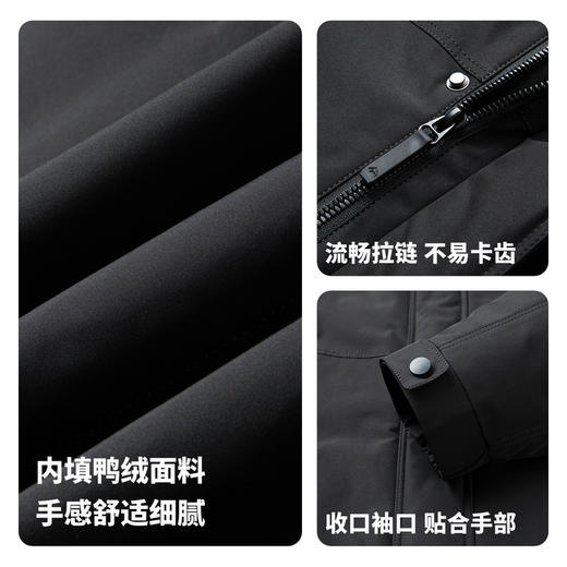 【含鸭绒】圣得西男士保暖亲肤户外羽绒服2025冬季新款宽松连帽外套 商品图4