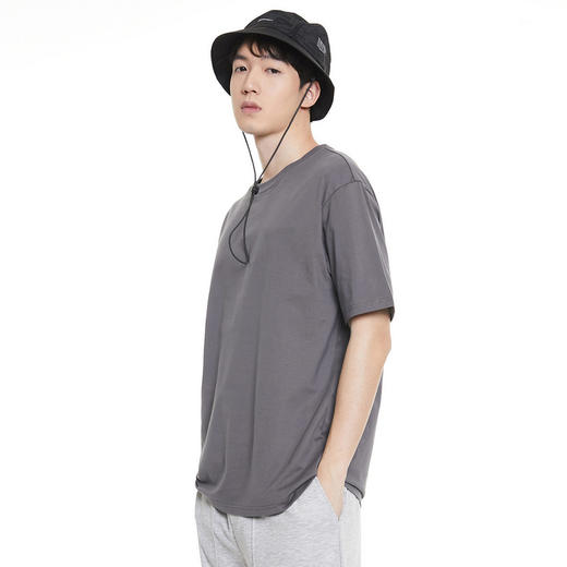 GXG男装【百搭纯色】夏季宽松纯棉休闲短袖T恤男K&C 商品图6