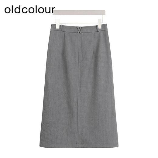 oldcolour商场同款夏款纯色开叉通勤半身裙女GP21063712 商品图1