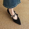 【预售5天】尖头浅口一字带磨砂皮内增高玛丽珍鞋女春秋款温柔气质粗跟时尚单鞋JLY&1966 商品缩略图3