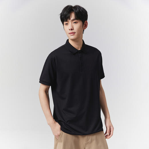 GXG男装【含桑蚕丝&莫代尔】25夏季凉感透气男式翻领短袖POLO衫K&C 商品图9