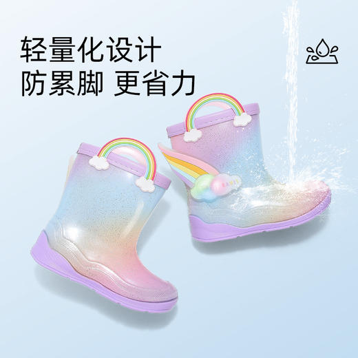 泰兰尼斯儿童雨靴男童女孩长筒防滑雨鞋宝宝赶海踩水鞋子小孩水鞋 T10X5C7343 商品图4