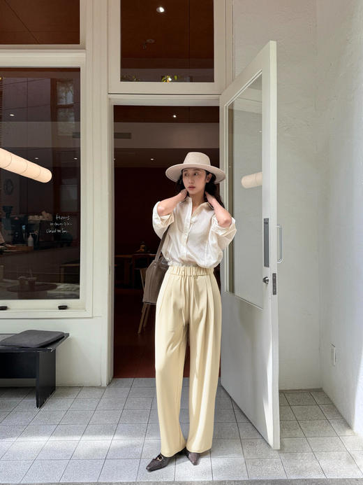 天猫同步【垂顺有型】拉夏贝尔/La Chapelle纯色抽绳松紧腰休闲阔腿裤秋季2025年新款★ 商品图7