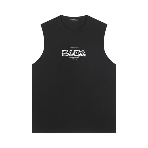 GXG男装25夏季卡通熊猫男女同款凉感透气运动无袖背心K&C 商品图2