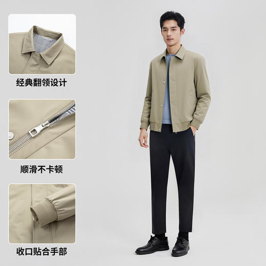 圣得西男士商务翻领夹克2025年秋季新款垂顺挺括百搭休闲外套 商品图4