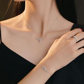 【预售3天】纯银925项链女轻奢高级感蓝色锆石锁骨链D1850