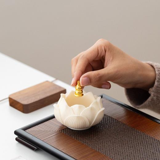 【象牙果莲花香插】敦煌小众象牙果莲花香插摆件 线香炉香托香座 莲花香插家用香薰炉摆件香插 商品图0