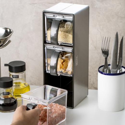 阿司倍鹭(ASVEL)不锈钢调味盒家用调料罐组合套装横竖两用640mLX3 商品图2