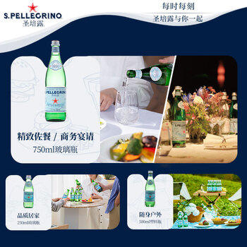 圣培露（S.PELLECRINO）意大利含气天然矿泉水气泡水750ml*12瓶 /水饮冲调 /饮用水 /矿泉水 商品图5