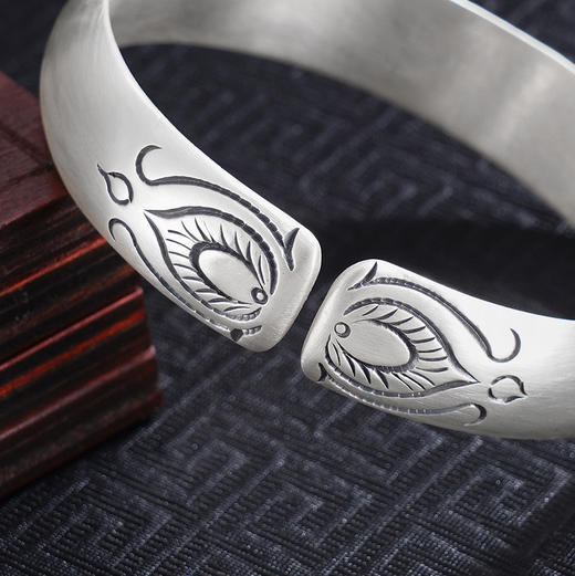 【莲开好运】子佩集S999手工银手镯原创设计【55011203】2506 商品图4