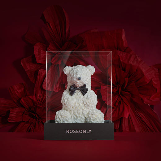 【新品爱礼】ROSEONLY诺誓 高端定制 永生玫瑰 公仔系列 玫瑰北极熊 送朋友 情人节礼物 商品图0