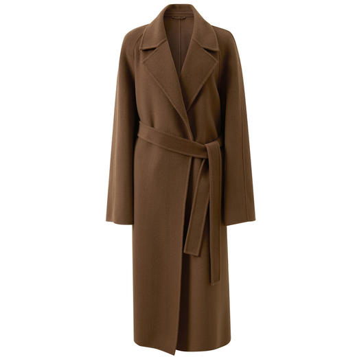 【100绵羊毛】三彩匠心大衣2025冬季新款长款双面呢大衣翻领宽松M 商品图4