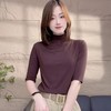 Awm-24012025早秋新款时尚半高领纯色T恤女士修身内搭上衣时尚打底衫 商品缩略图3