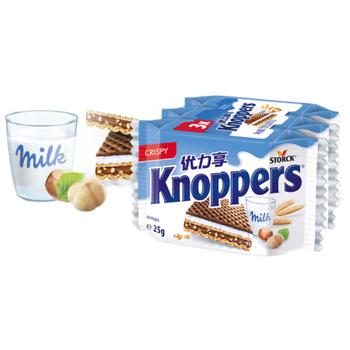 Knoppers优力享 德国进口 牛奶巧克力榛子威化饼干75g3片休闲零食夹心饼干 /休闲食品 /饼干 /威化饼干 商品图1