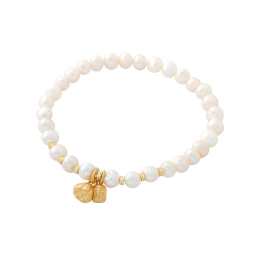 三彩2025新款淡水珍珠福牌莲蓬手链巴洛克法式复古手饰轻奢气质 商品图1