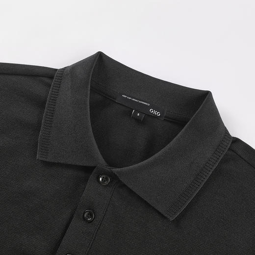 GXG男装25夏季时尚刺绣简约翻领纯色百搭通勤日常男式短袖POLO衫K&C 商品图5