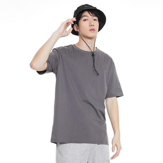 GXG男装【百搭纯色】夏季宽松纯棉休闲短袖T恤男K&C 商品图7