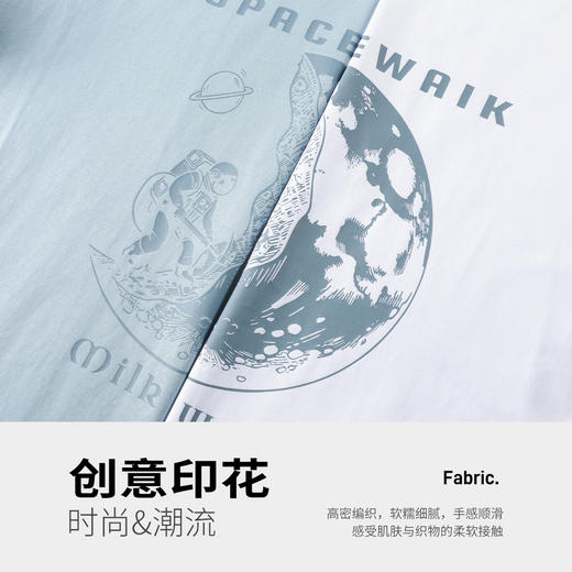 GXG男装【100%棉】25夏季星空宇航员图案轻薄透气男式圆领短袖T恤K&C 商品图4