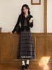 鹿向南「浮光漫记」学院风套装女2025新款秋季黑色T恤格纹半身裙 商品缩略图1