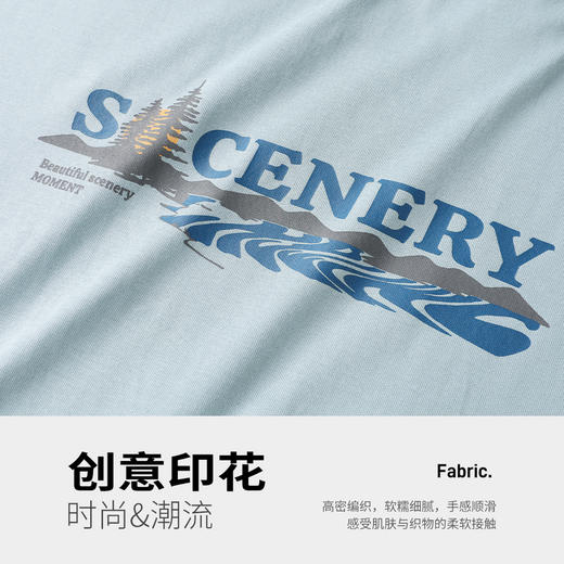 GXG男装【字体变景】25夏季潮流时尚舒适透气纯棉圆领男式短袖T恤K&C 商品图4