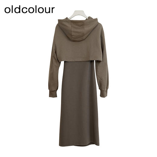 oldcolour秋季新品纯色时尚简约气质休闲两件套长袖连衣裙女DP381015A1 商品图1