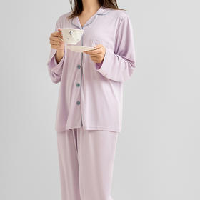 LOVO乐蜗XS 软软奶皮家居服套装 紫色