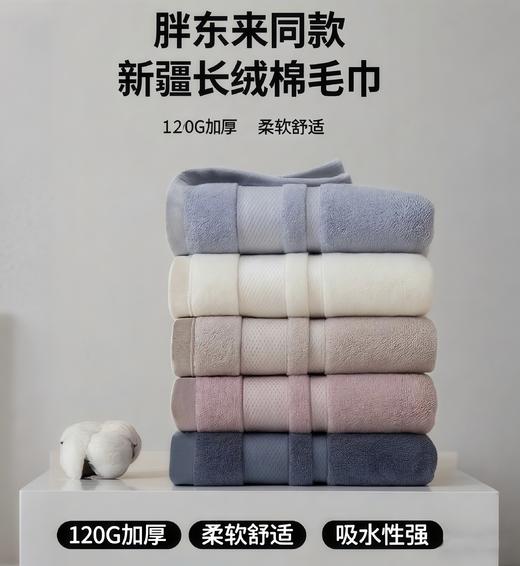 胖*东来同款新疆棉毛巾【FF飞飞 新疆长绒棉毛巾】五色可选，加厚120G一条，优质长绒棉，原生质感，柔软耐用，吸水更强 ！ 商品图6