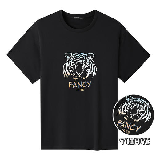 GXG男装【潮流虎头印花】夏季休闲男士t恤纯棉百搭短袖K&C 商品图8