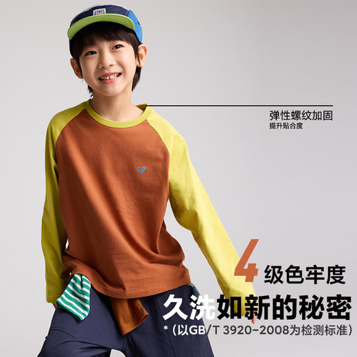 【亲子款】咕噜日记童装儿童拼色上衣亲子装男女童秋圆领T恤打底PQTX2525-PQTX2526 商品图4