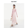 SELFWHO七夕系列粉色桃心领针织拼接连衣裙女2025秋新款优雅长裙 商品缩略图2