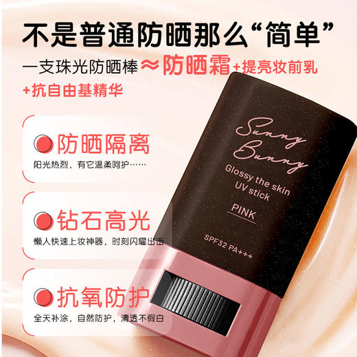 ISDG日本原装进口 便携新颖 闪亮肌肤珠光防晒棒 冷感/银色/粉色 商品图3