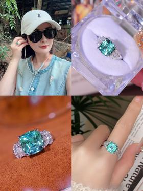 【梁小姐彩宝】能量石！18K金阿富汗拉贡双色碧玺钻石戒指3.52克拉(3-5天左右)