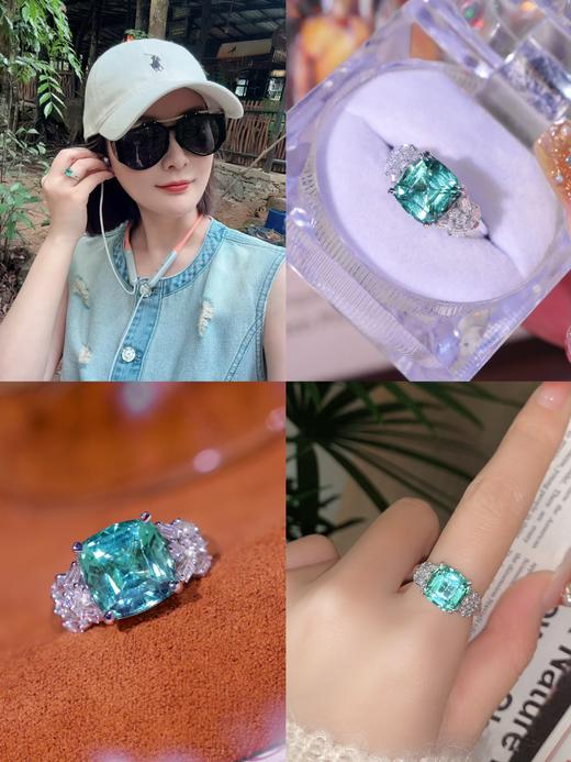 【梁小姐彩宝】能量石！18K金阿富汗拉贡双色碧玺钻石戒指3.52克拉(3-5天左右) 商品图0