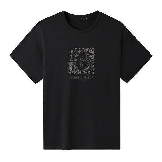 GXG男装【100%棉】夏季时尚复古感男式短袖t恤个性花纹圆领上衣K&C 商品图2