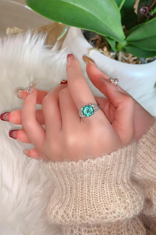 【梁小姐彩宝】能量石！18K金阿富汗拉贡双色碧玺钻石戒指3.52克拉(3-5天左右) 商品图4