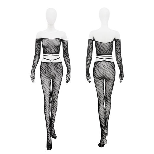 霏慕 性感虎纹分体式网袜套装7531 情趣内衣 网衣免脱开档连体衣黑丝连身袜连裤袜透视装睡衣 夫妻刺激房事变态成人情趣用品 商品图8