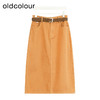 oldcolour商场同款春秋款纯色时尚气质A字半身裙女P380601A1 商品缩略图0
